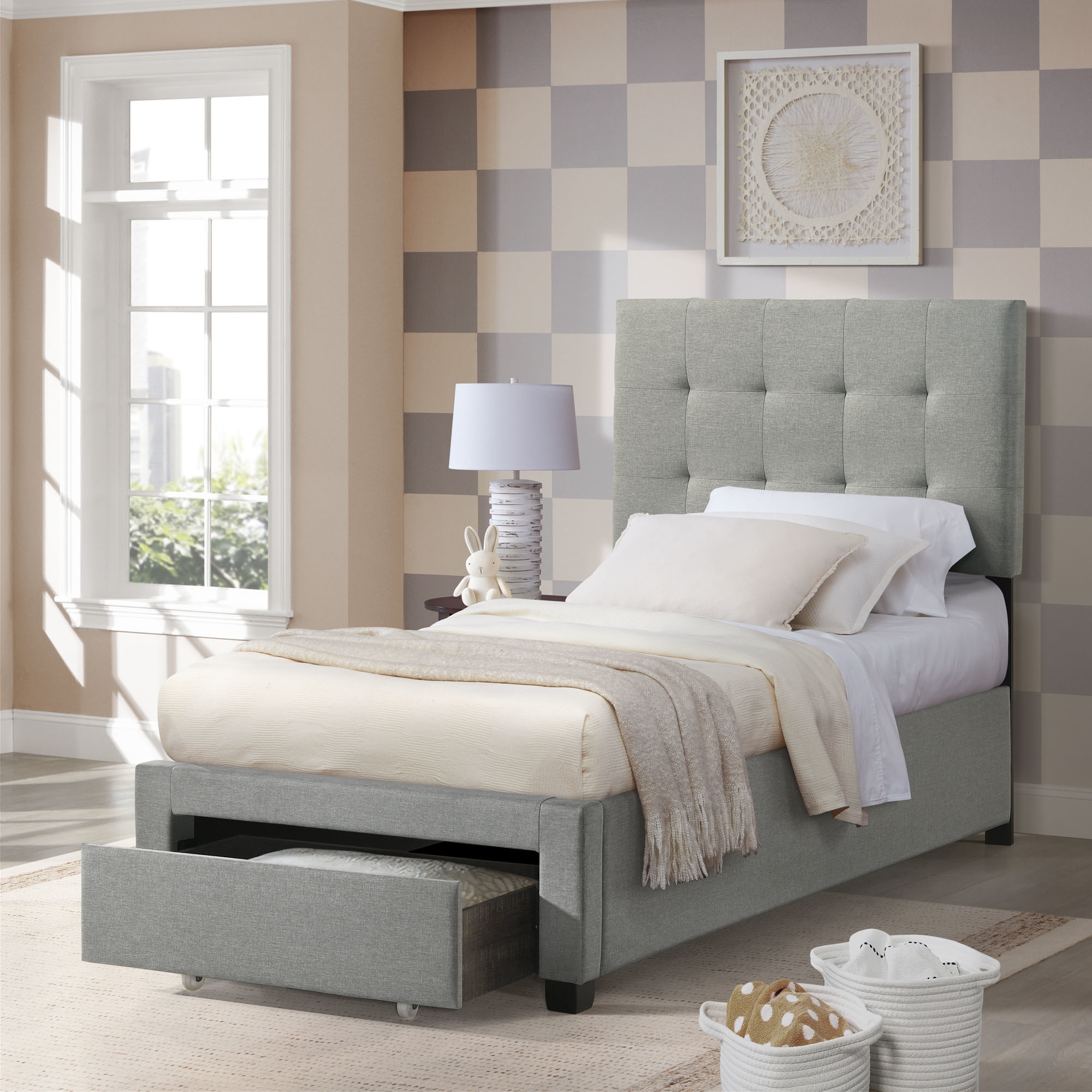 Intercon Kaycee Youth Upholstered Twin Storage Bed