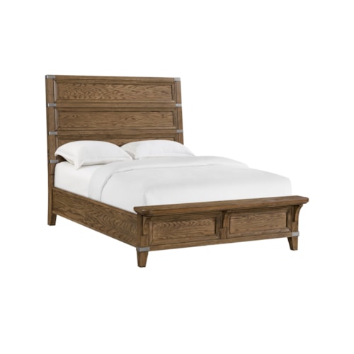Rustic Queen Panel Bed with Bench