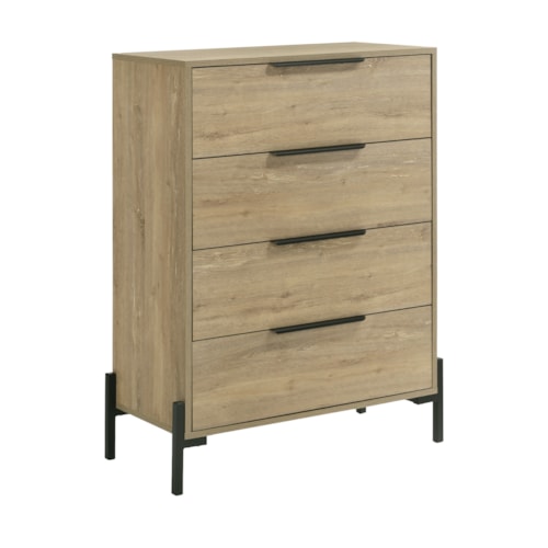Contemporary 4-Drawer Chest with Scratch Resistance
