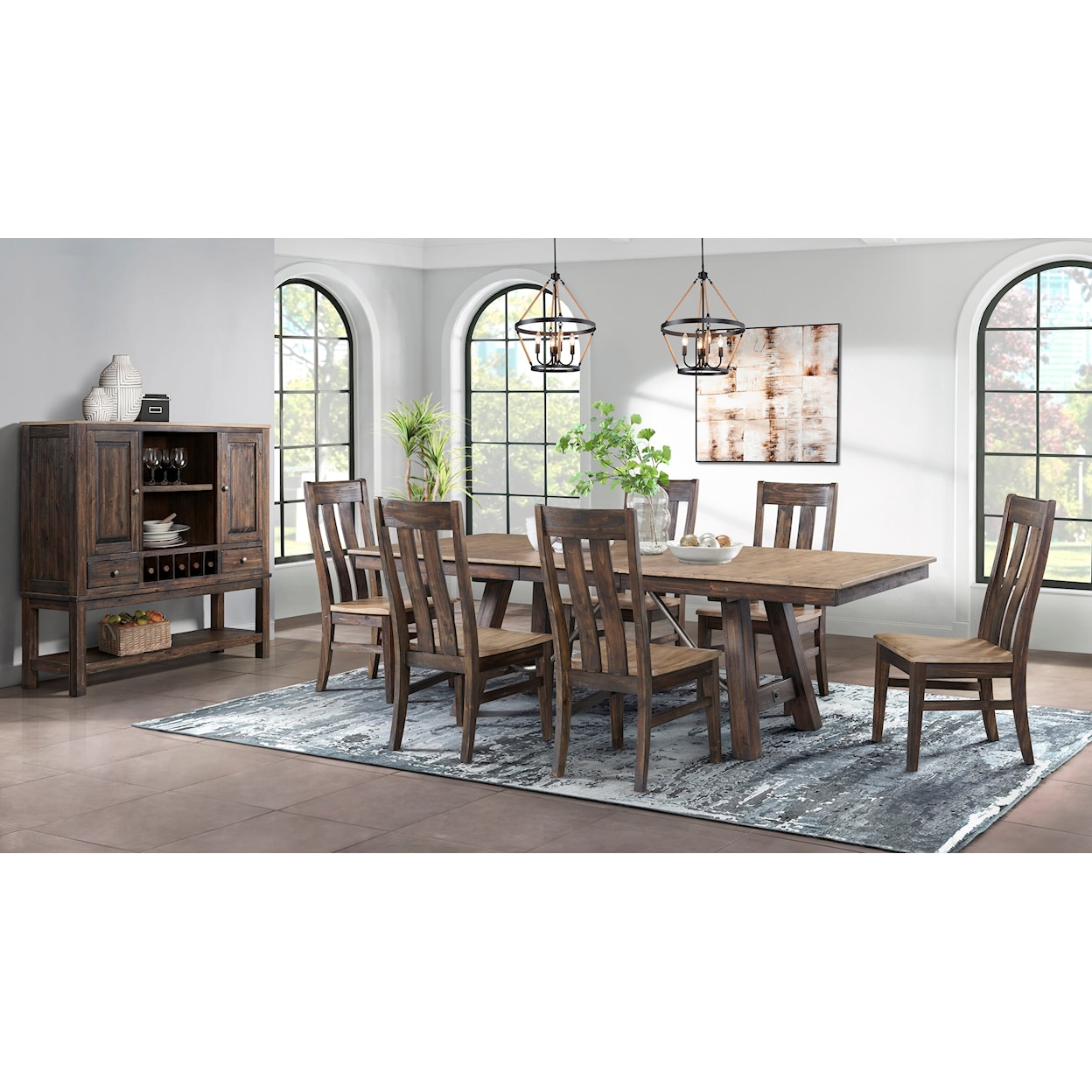 Intercon Transitions Dining Trestle Dining Table