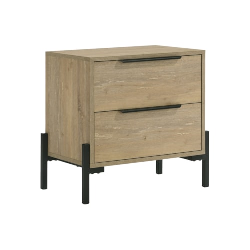 Contemporary 2-Drawer Nightstand