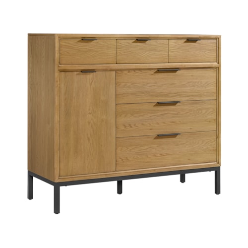 Contemporary 6-Drawer Gentleman's Chest with 1-Door