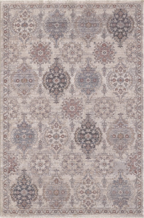 Adele 8806 Ivory Mosaic Machine Woven Performance Area Rug