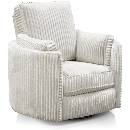 Casual Swivel Recliner with Pillow Arms