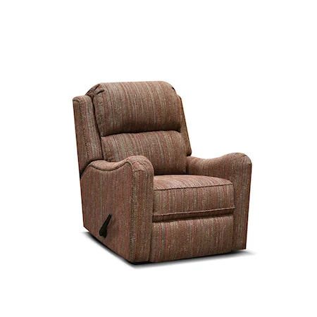 Transitional Rocker Recliner with Nailheads