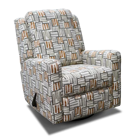 Casual Swivel Gliding Recliner with Manual Recline