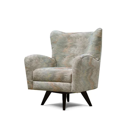 Harlow Mid Century Modern Tufted Swivel Chair
