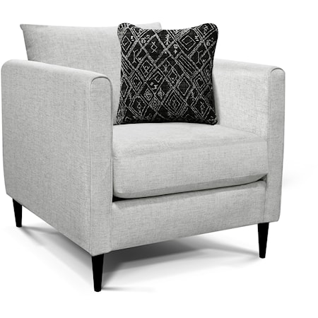 Contemporary Accent Chair with Exposed Wood Legs
