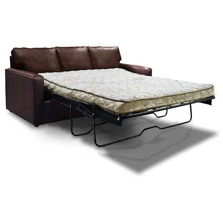 Casual Upholstered Queen Sleeper with Track Arms