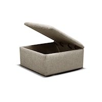 Contemporary Storage Ottoman with Nailheads
