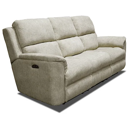 Casual Upholstered Double Reclining Sofa with Pillow Arms