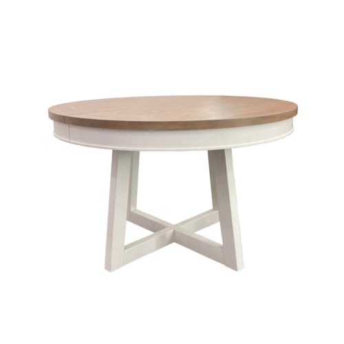 Farmhouse Round Dining Table with 18" Leaf