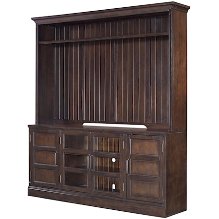 Traditional 76 in. TV Console with Hutch
