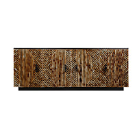 Global Console Table with Tribal-Inspired Motif
