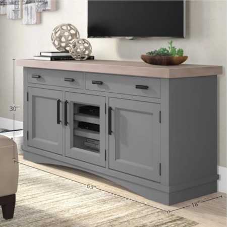 63" TV Console with Power Center