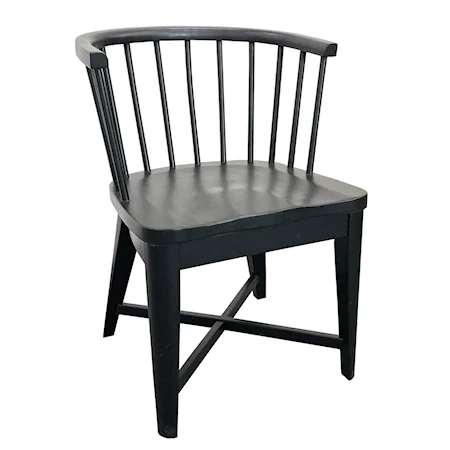 Transitional Spindle Barrel Back Dining Chair