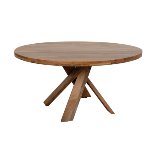 Contemporary Round Dining Table with Angled Legs
