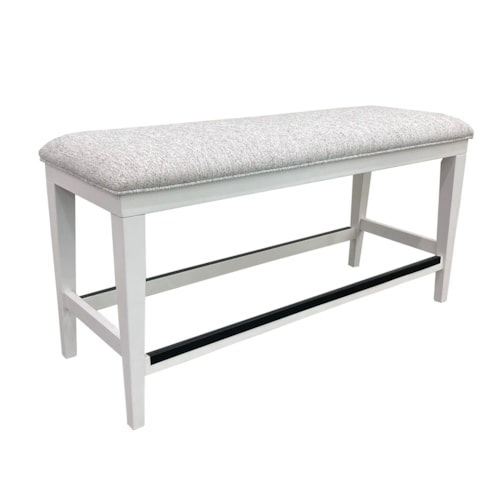 Farmhouse Upholstered Counter-Height Bench