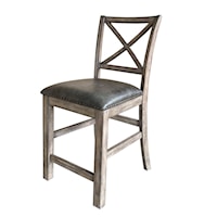 Rustic Upholstered Counter Chair