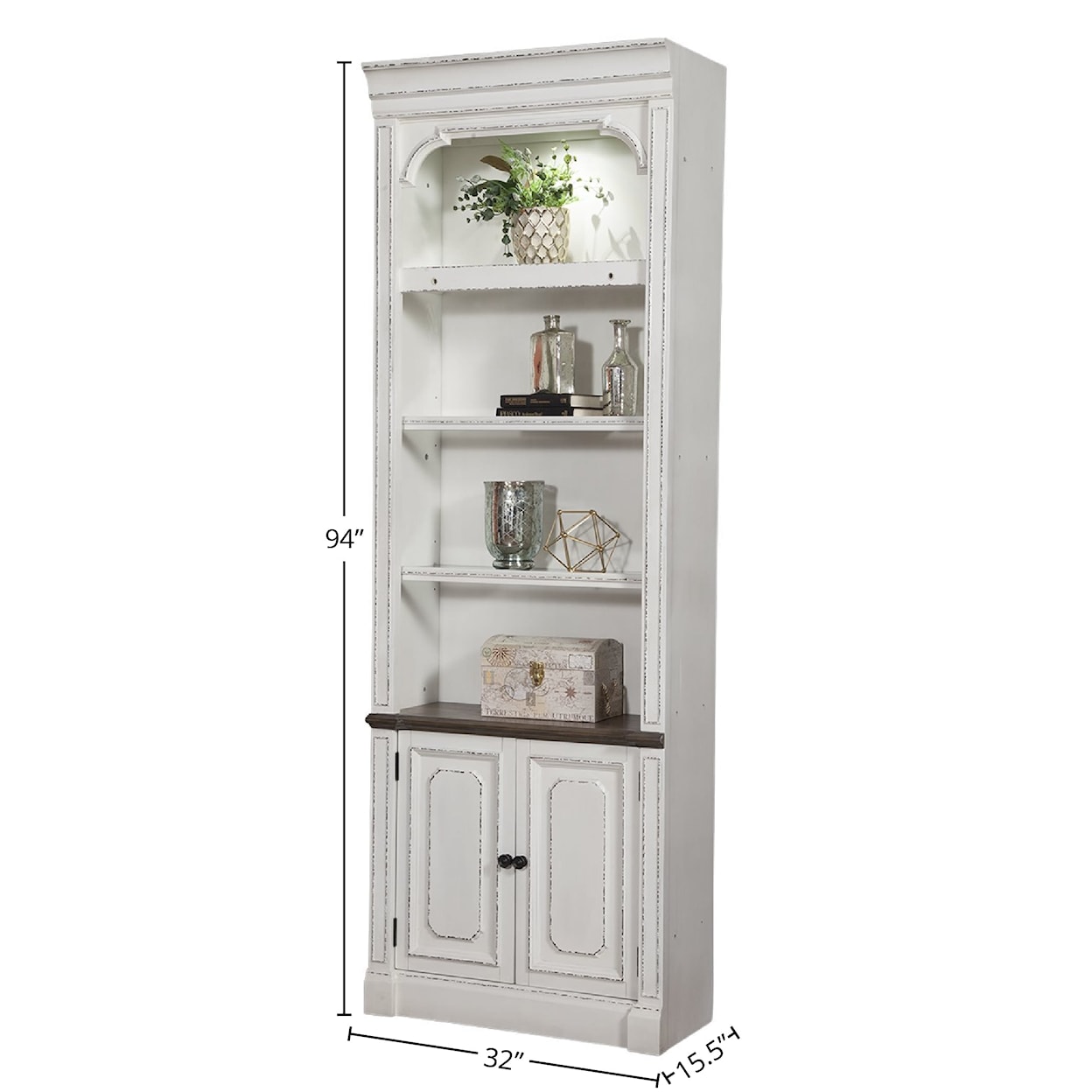 Parker House Provence 32 in. Open Top Bookcase