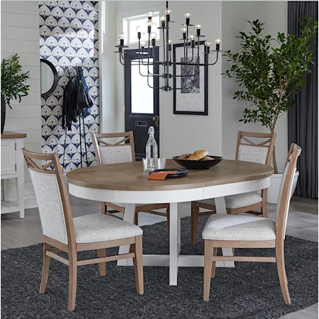 Transitional Dining Table and Chair Set