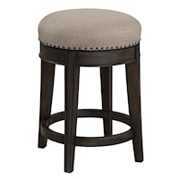 Transitional Swivel Stool with Nailhead Trim