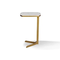 Transitional Accent Table with Marble Top