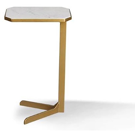 Transitional Accent Table with Marble Top