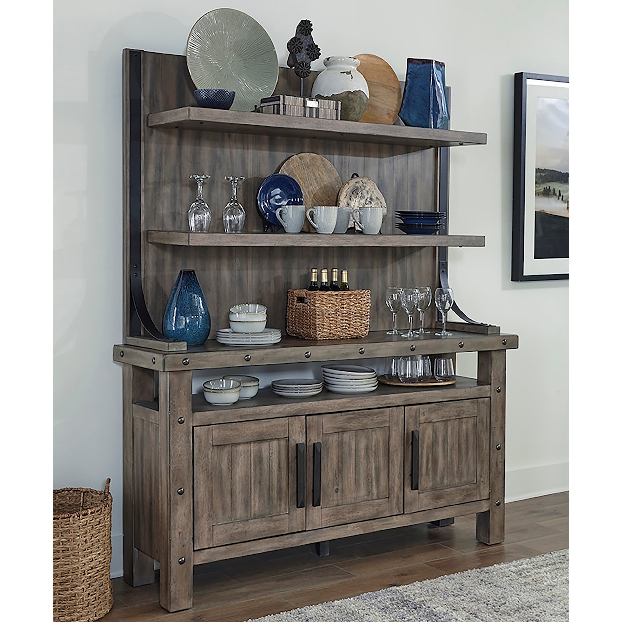 Parker House Lodge Buffet and Display Hutch