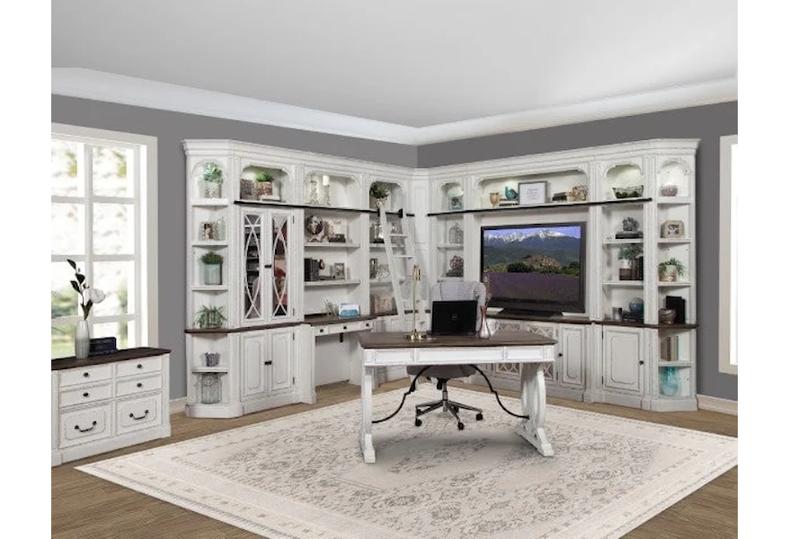 Provence Library Wall with Desk by Parker House at Sheely's Furniture & Appliance