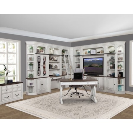 Library Wall with Desk