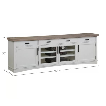92" TV Console with Power Center