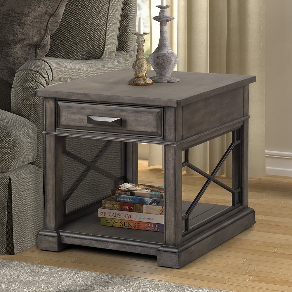 Washed grey deals end tables