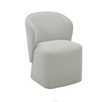 Transitional Upholstered 2-Count Barrel Dining Side Chair with Casters