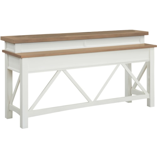 Farmhouse Console Table with Dual Outlets and USB Ports