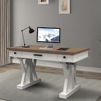 Americana Modern - Cotton 56 in. Power Lift Desk (from 23 in. to 48.5 in.)