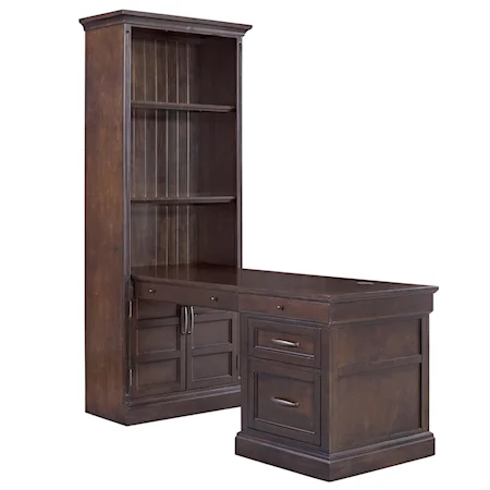 Traditional Desk with Bookcase