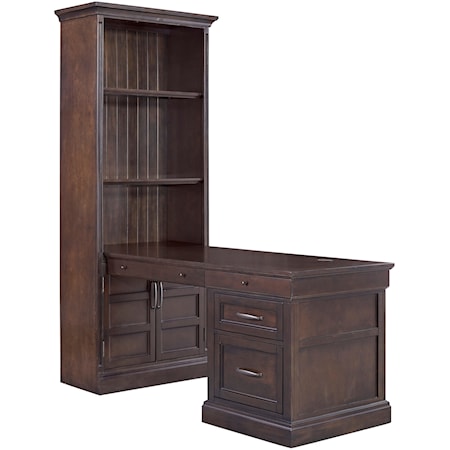 Traditional Desk with Bookcase
