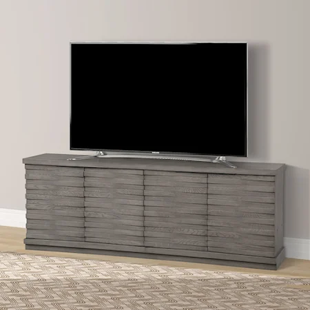 Contemporary 76 in. Angled Door TV Console