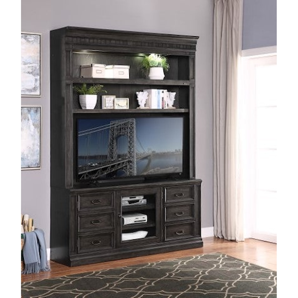 PH Washington Heights 66 in. TV Console with Hutch
