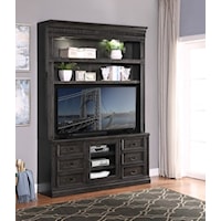 Transitional 66 in. TV Console with Hutch
