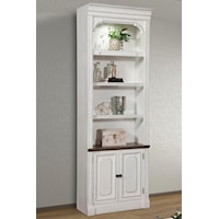 Relaxed Vintage 32 in. Open Top Bookcase with Display Lighting