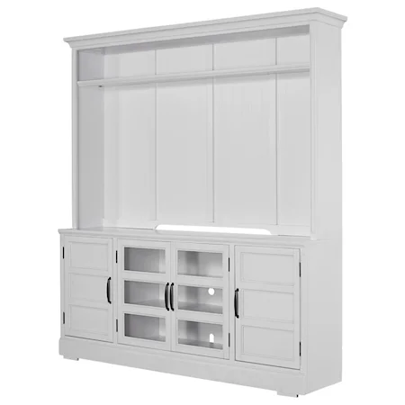 Transitional 76 in. TV Console with Hutch