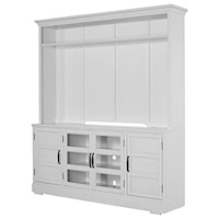 Transitional 76 in. TV Console with Hutch
