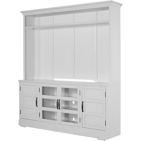 Transitional 76 in. TV Console with Hutch