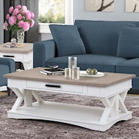 Farmhouse Style 1-Drawer Cocktail Table