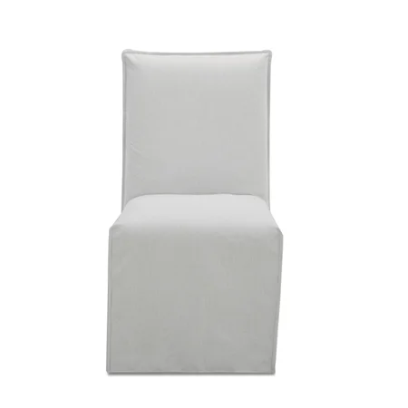 Transitional Upholstered 2-Count Dining Side Chair with Skirted Base