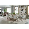 Parker House Americana Modern Trestle Table with 8 Upholstered Chairs