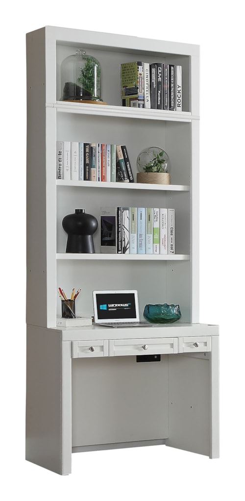 Cottage Library Desk and Hutch with Adjustable Shelving