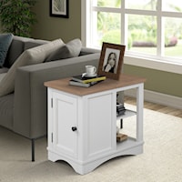 Transitional Chairside Table with Built-In Outlet